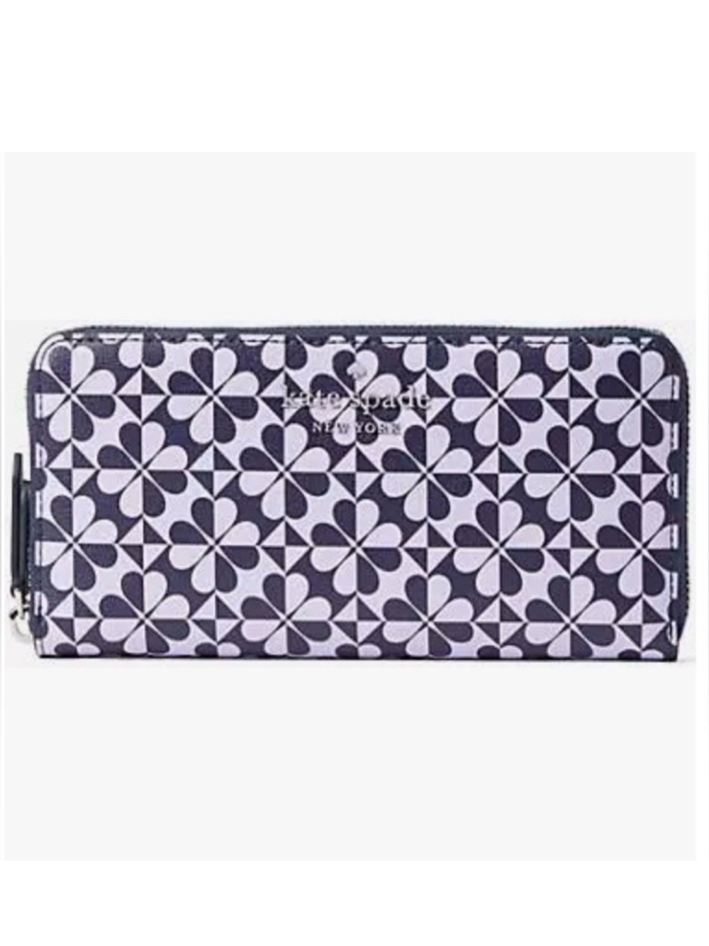 KATE SPADE ♠️ New York "Hollie" 💜💙NAVY💙💜 SPADE CLOVER GEO CONTINENTAL WALLET